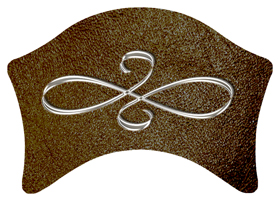 DABAN-601-SL-SH-BR Silver Scroll Shimmer Brown